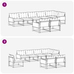 vidaXL Ensemble de canapés d'extérieur 8 pc Naturel et noir