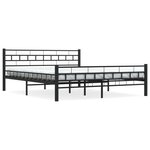vidaXL Cadre de lit sans matelas et tête de lit noir 160x200 cm acier