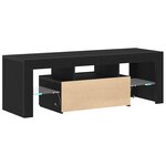 Meuble TV vidaXL avec lumière LED en chêne noir 120x35x40 cm
