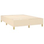 vidaXL Sommier à lattes de lit matelas et LED Crème 140x190 cm Tissu