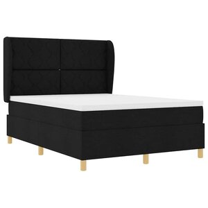 vidaXL Lit à ressorts avec matelas gris foncé 90x190 cm Noir