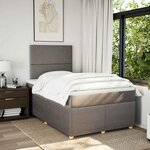 vidaXL Sommier à lattes de lit avec matelas taupe 120x190 cm tissu