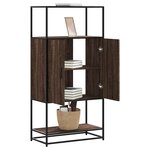 vidaXL Buffet haut chêne marron 68x35x139 cm bois d'ingénierie métal