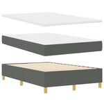 vidaXL Lit à ressort LED avec matelas Gris foncé 120 x 190 cm tissu