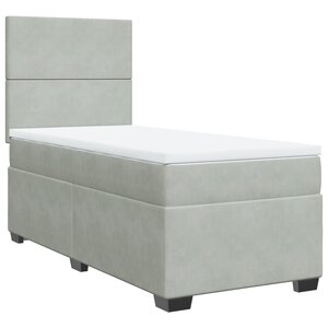 vidaXL Sommier à lattes de lit et matelas Gris clair 80x200 cm Velours