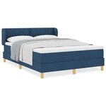 vidaXL Lit à Ressorts avec Matelas Crème 90x200 cm Tissu Bleu