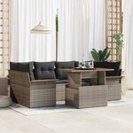 vidaXL Ensemble de canapé de jardin 7 Pièces Gris Poly rotin