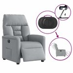 vidaXL Fauteuil inclinable électrique Gris clair Tissu