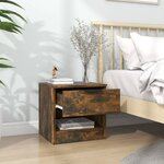 vidaXL Tables de chevet 2 Pièces Chêne fumé Bois d'ingénierie