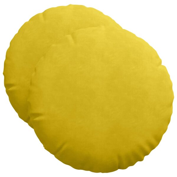 vidaXL Coussins de siège 2 pc Velours Jaune Ø50 x 19 cm