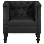 vidaXL Fauteuil Noir Cuir véritable