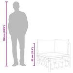 vidaXL Canapé d'angle de jardin avec coussins gris foncé bambou