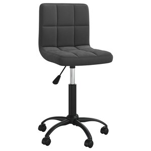 Chaise fauteuil siège pivotante de bureau informatique étude velours noir 02_0024165