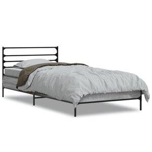 vidaXL Cadre de lit sans matelas sonoma gris 100x200 cm