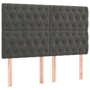 vidaXL Têtes de lit 4 Pièces Gris foncé 80x7x78/88 cm Velours