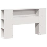 vidaXL Lit bibliothèque sans matelas blanc 135x190 cm bois pin massif