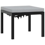 vidaXL Salon de jardin avec coussins 4 Pièces noir acier enduit de poudre