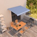 vidaXL Auvent rétractable automatique 350x250 cm Bleu et blanc