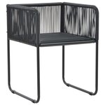 vidaXL Ensemble à manger de jardin 5 Pièces PVC résine tressée noir