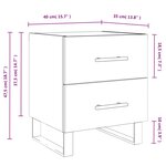 vidaXL Tables de chevet 2Pièces chêne fumé 40x35x47 5cm bois d’ingénierie