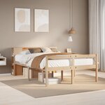 vidaXL Lit bibliothèque sans matelas 140x200 cm bois massif de pin