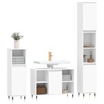 vidaXL Ensemble de meubles salle de bain 3 Pièces blanc bois d'ingénierie
