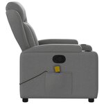 vidaXL Fauteuil inclinable de massage gris foncé tissu