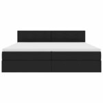 vidaXL Lit avec rangement et LED Noir 200 x 200 cm Polyester