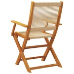 vidaXL Chaises de jardin pliantes lot de 8 beige bois d'acacia massif