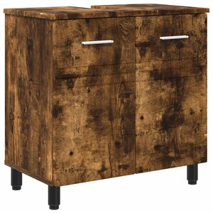 vidaXL Unité de vanité de salle de bain Chêne fumé 60 x 35 x 60 cm