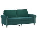 vidaXL Ensemble de canapés 2 Pièces avec coussins Vert foncé Velours