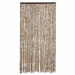 vidaXL Rideau anti-mouches beige et marron 100x200 cm chenille