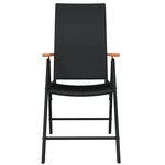 vidaXL Ensemble à manger de jardin 7 Pièces Noir