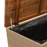 vidaXL Boîte de rangement de jardin beige résine tressée bois d'acacia