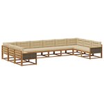 vidaXL Ensemble de canapés d'extérieur 10 pc Naturel et Beige