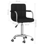 vidaXL Chaise pivotante de bureau Noir Tissu