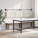 vidaXL Tête de lit suspendue Avec lumière LED Crème Velours