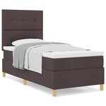 vidaXL Lit box spring avec matelas brun foncé 80x200 cm tissu