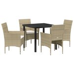 vidaXL Ensemble de Salle à Manger de Jardin 5 Pièces Beige en Rattan Polyéthylène
