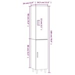 vidaXL Buffet haut Sonoma gris 34 5x34x180 cm Bois d'ingénierie