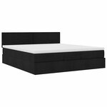 VidaXL Cadre de lit ottoman avec matelas noir 160x200 cm tissu