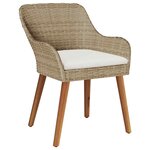 vidaXL Ensemble de salle à manger pour jardin 7 Pièces Beige polyrotin