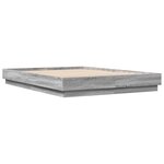 vidaXL Cadre de lit avec lumières LED sonoma gris 120x200 cm