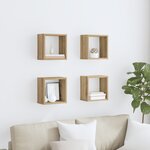 vidaXL Étagères Murales Chêne Artisan MDF avec placage 26 x 15 x 26 cm