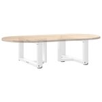vidaXL Pieds de table basse en T  2 pièces  blanc  70 x 25 x (30-31) cm  acier