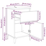 vidaXL Cabinet de chevet Chêne noir 40 x 35 x 70 cm Bois d'ingénierie