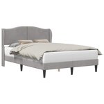 vidaXL Cadre de lit avec tête de lit Gris clair 120 x 190 cm Velours