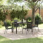 vidaXL Ensemble de repas de jardin 5 pièces Noir Textilène et Acier