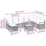 vidaXL Canapé Jardin 9 Pièces Avec Coussins Poly Rattan Marron