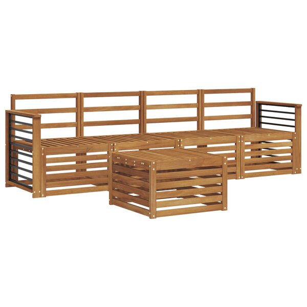 vidaXL Ensemble de canapés d'extérieur 5 pc Naturel